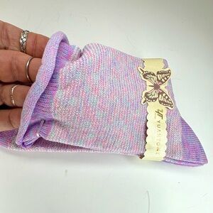 Space-Dye Ankle Socks NWT Purple Blue, & Pink Rolled Ruffle Top